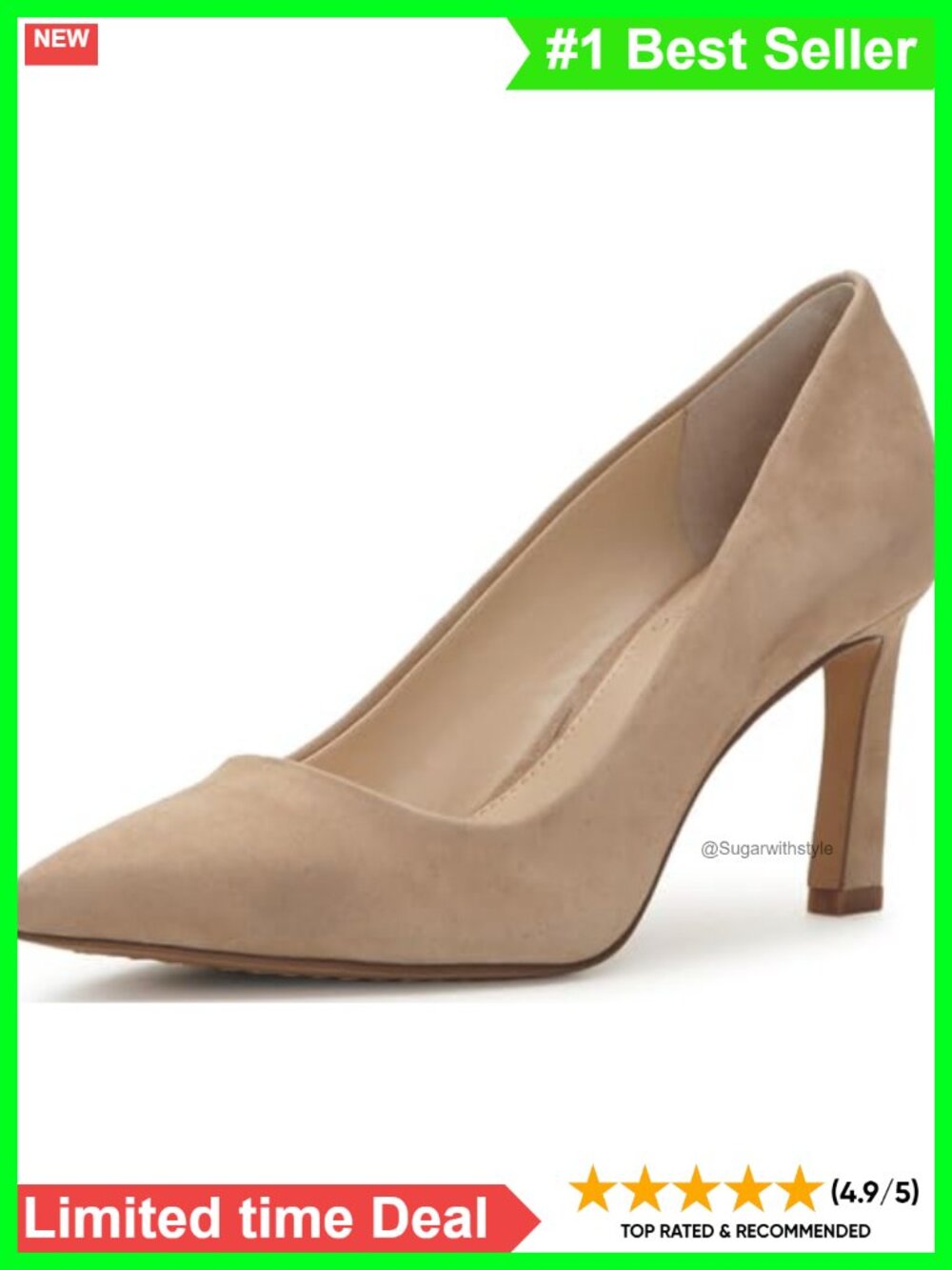 Suede Pointed Toe Pumps Padded Footbed Work Heels
